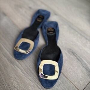 ROGER VIVIER Ballerine Chips Suede d'Orsay Flat